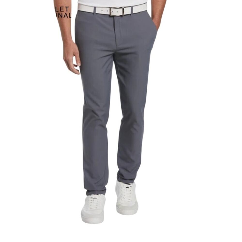 Original Penguin Flat Front Golf Pants Twill Performance Stretch Gray Athleisure